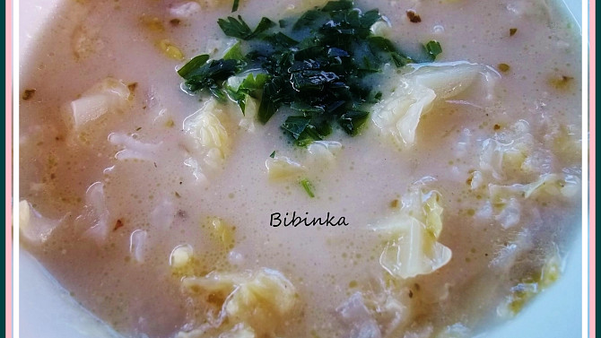 Kapustovo-zelná polévka s rýží nakyselo, Kapustovo-zelná polévka s rýží nakyselo