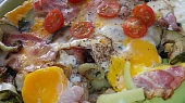 Špenátovo-cuketová omeletka se slaninou / k  snídani /