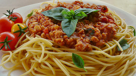 Sójové boloňské špagety