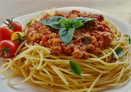 Sójové boloňské špagety