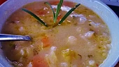Třízeleninová polévka, detail...