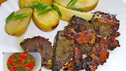 Vepřová játra restovaná s pancettou