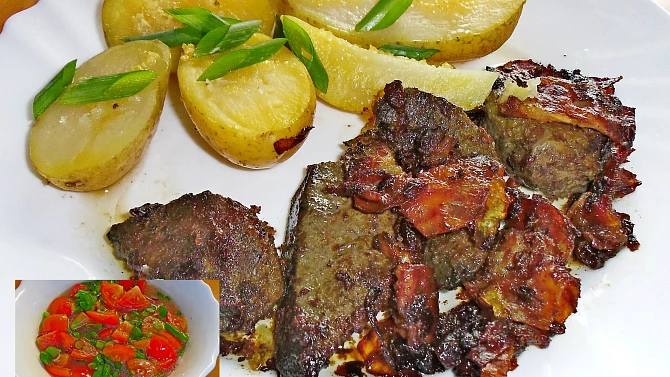 Vepřová játra restovaná s pancettou