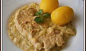 Vepřové plátky s cuketou,ve smetanové šťávě