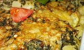 Zapečené gnocchi  s lososem, špenátem a lilkem