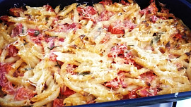 Zapečené penne těstoviny