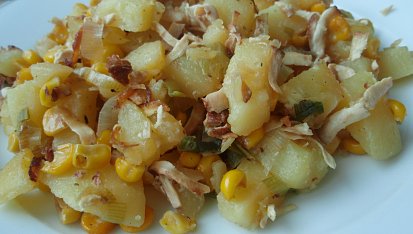 Zapékané brambory s uzeným tofu a zeleninou, Zapékané brambory s uzeným tofu a zeleninou