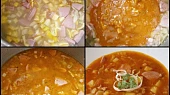 Gulášová polévka s použitím šťávy z guláše, Podlijeme horkou vodou a uvaříme doměkka.Poté přidáme zbylou šťávu z guláše a provaříme.Dochutníme a podáváme s pečivam