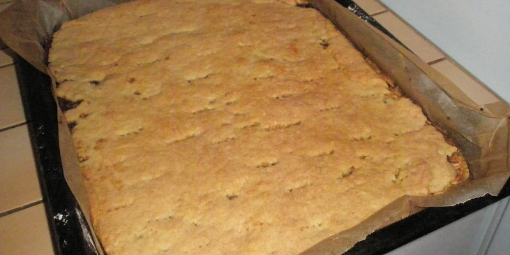 Jablkový koláč s kakaovým pudinkem (upečený)