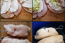 Poklademe plátky slaniny,nebo šunky,dáme pórek,zavineme do závitků a na tuku prudce osmahneme