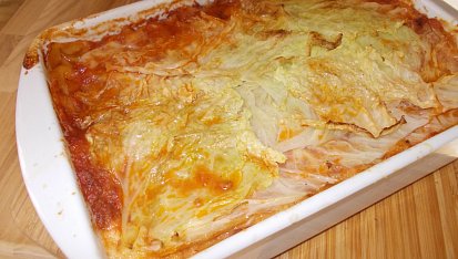 Lasagne s kapustou a sýrovým bešamelem