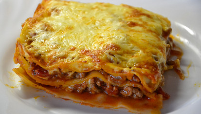 Lasagne zapečené s masem