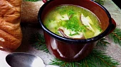 Polévka risi-bisi s hříbky