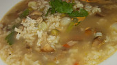 Polévka risi-bisi s hříbky