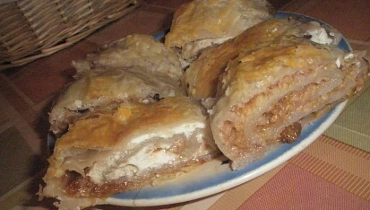 Rychlý jablečný štrúdl - listové  těsto