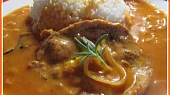 Vepřové plátky chutné a osvěžující svou chutí, detail...