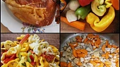 Vepřový ocásek uzený, v zelenině dušený, Použité suroviny nakrájíme,orestujeme mrkev s celerem a cibulí,poté přidáme plátky česneku a krátce osmahneme