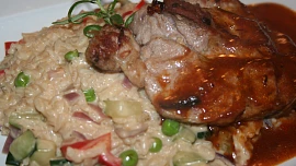 Kuřecí kari steak s italským risottem
