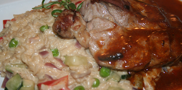 Kuřecí kari steak s italským risottem