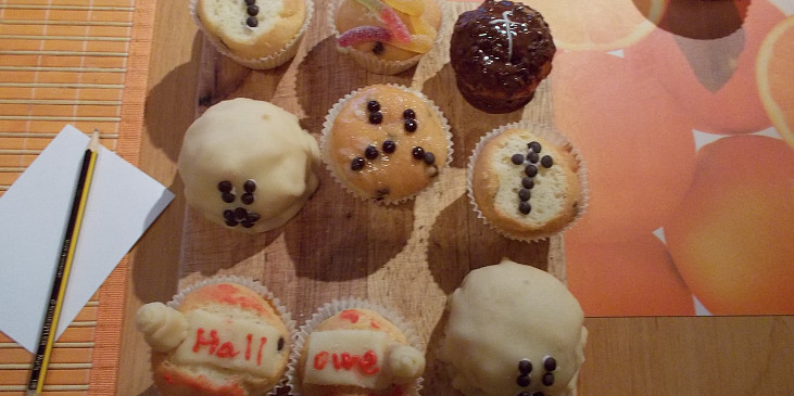 halloweenské muffiny