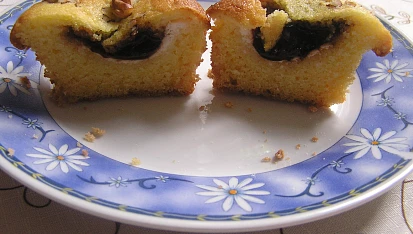 Muffiny s povidly a tvarohem, Muffiny s povidly a tvarohem v řezu