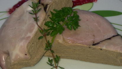 Paštika z kuřecích jater, na řezu