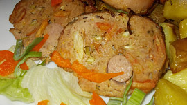 Sekaná s řapíkatým celerem,  plněná bílou klobásou