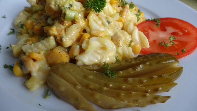 Zapečené těstoviny s kuřecím masem a sýrem gouda, Zapečené těstoviny s kuřecím masem a sýrem gouda
