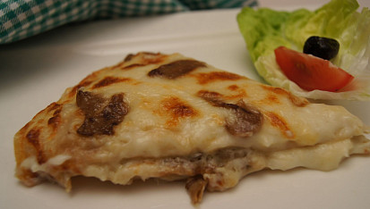 Tortilly zapečené s houbami