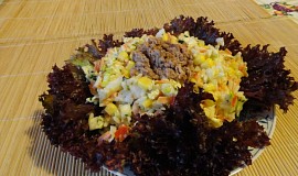Zeleninový salát s tuňákem a rýží