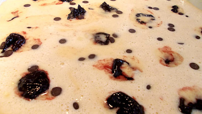 Blažené švestky ả la clafoutis, Syrové těsto před vložením do rouby
