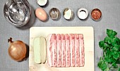 Domácí špecle se slaninou a pivním sýrem (Seznam ingrediencí)