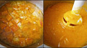 Dýňovo-celerová polévka/krém, Uvařenou zeleninu rozmixujeme ponorným mixérem