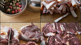 Kližka v zelenině, na černém pivu - připraveno v papiňáku