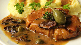 Kotlety na sušených houbách s kapary