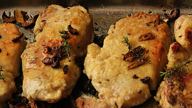 Kotlety na sušených houbách s kapary