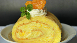 Mandarinková roláda bez mouky