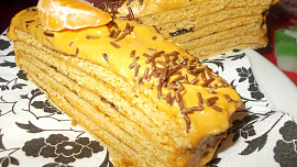 Medové řezy  s karamelovým krémem