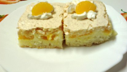 Moučník s kokosem a mandarinkami