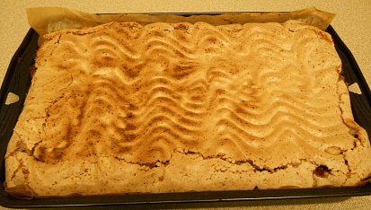 Moučník s kokosem a mandarinkami, moučník s kokosem upečeno