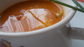 Selská polévka  z  paprik a rajčat,  rýží a sýru
