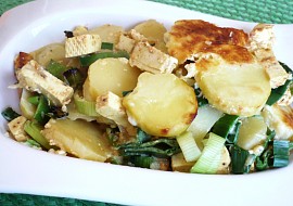 Tofu zapékané s pórkem