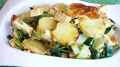 Tofu zapékané s pórkem