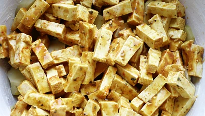 Tofu zapékané s pórkem