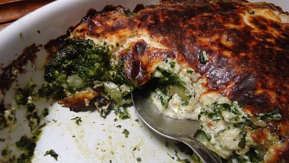 Zapečené špenátové gnocchi