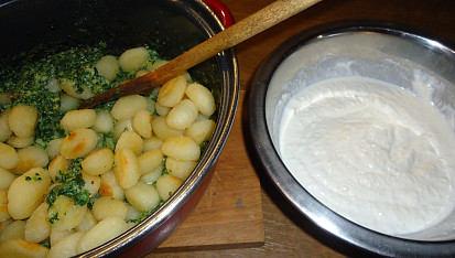 Zapečené špenátové gnocchi