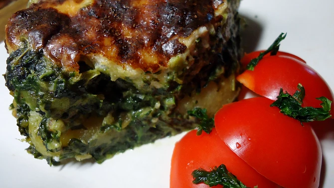 Zapečené špenátové gnocchi