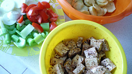 Zeleninové ražniči s tofu
