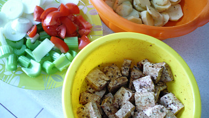 Zeleninové ražniči s tofu