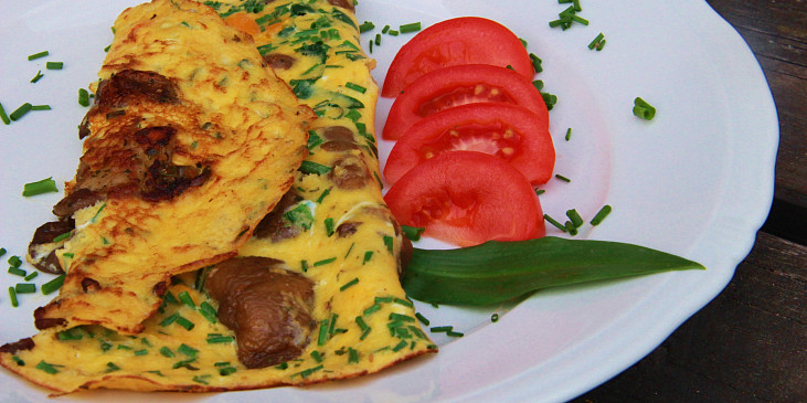 Bylinková omeleta s hlívou